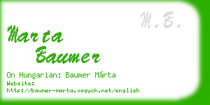 marta baumer business card